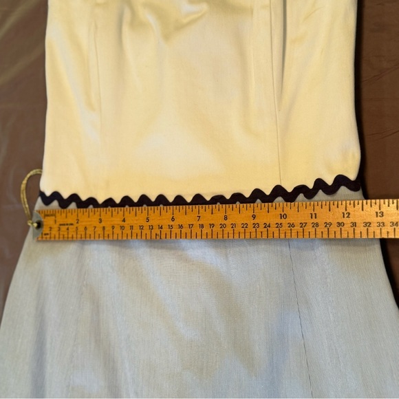 Molly B Color Block Blue/White Strapless Dress with Ribbon edge Size 2 - Picture 6 of 9
